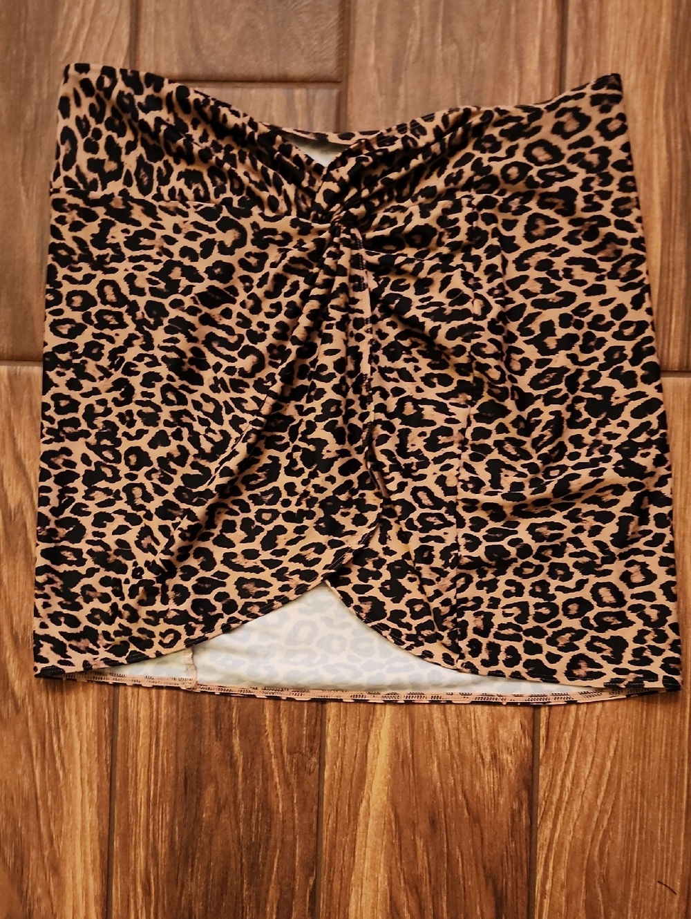 Victoria Secret Twist-Front Leopard Print Mini Swim Skirt Coverup